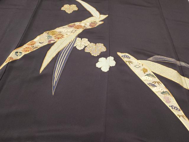 平和屋着物○訪問着 刺繍 立波草花文 金糸 正絹 逸品 AAAZ1814ph