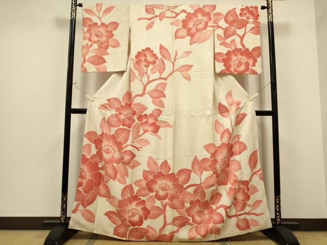 平和屋着物●名門　藤娘きぬたや・総絞り　訪問着　枝花文　正絹　逸品　CAAS0025th