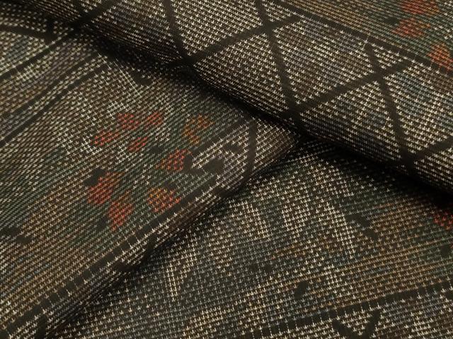 平和屋着物●本場大島紬　7マルキ　泥染め　籬花文　正絹　逸品　CAAS0039th