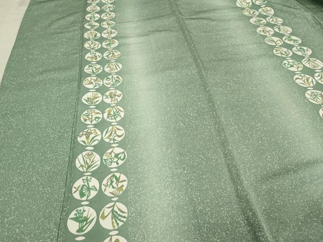 平和屋着物●訪問着　型染め　草花丸文　暈し染め　正絹　逸品　CAAS0054th 平和屋着物○訪問着 型染め 草花丸文 暈し染め 正絹 逸品 CAAS0054th