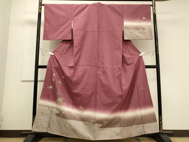 平和屋着物●訪問着　作家物　紬地　更紗花文　金彩　正絹　逸品　CAAS0057th