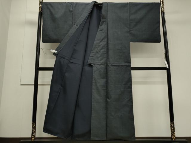 平和屋着物●男性　紬　アンサンブル　鼠色　正絹　逸品　CAAS8498vf 平和屋着物○男性 紬 アンサンブル 鼠色 正絹 逸品 CAAS8498vf 平和屋