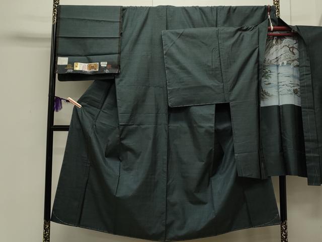 平和屋着物●男性　本場大島紬　アンサンブル　100亀甲　総詰め　水間輝和作　証紙付き　正絹　逸品　未使用　CAAS0134th