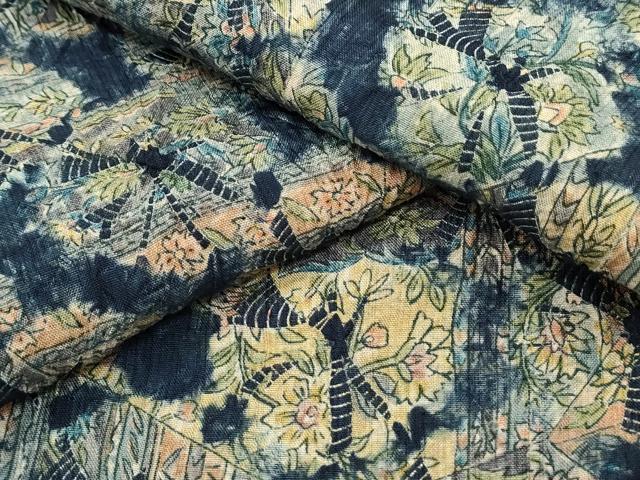 平和屋着物●上質な紬　総絞り　吉祥花文　やまと誂製　正絹　逸品　CAAS0181th