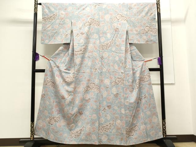 平和屋着物○結城紬 色無地 半色正絹 逸品 CAAU1710yc 平和屋着物○