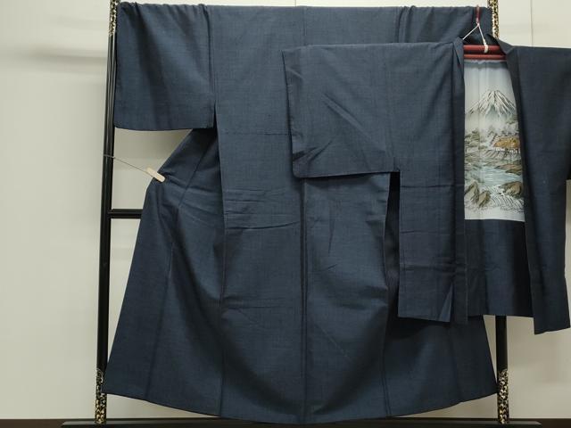 平和屋着物●男性　結城紬　アンサンブル　杢　正絹　逸品　CAAS0275th