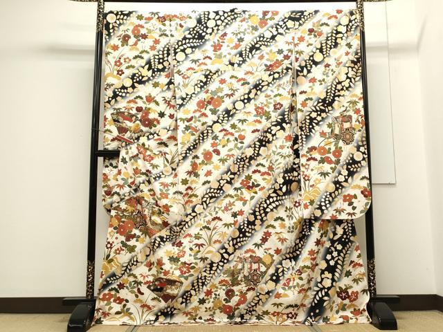 平和屋着物○豪華振袖・長襦袢セット 草花文 暈し染め 金彩 さが美扱い