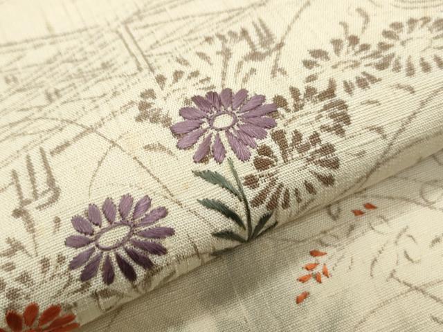 平和屋着物○訪問着 紬地 刺し子 刺繍 吉祥文 正絹 逸品 AAAZ1938ph