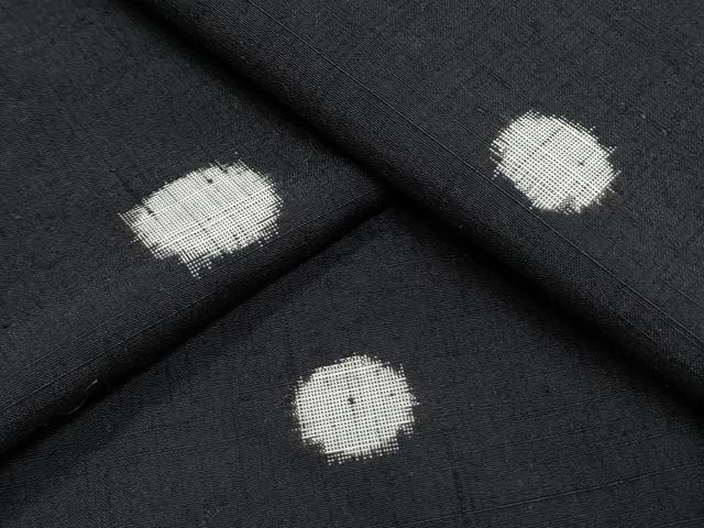 平和屋着物●上質な紬  あられ　黒地　正絹　逸品　未使用　CAAS0388th