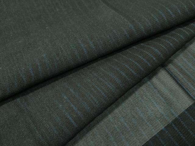 平和屋着物▽道行コート　スリーシーズン　春夏秋　塵除け　紗　縞　ロング丈　黒地　正絹　逸品　CAAS0536vp