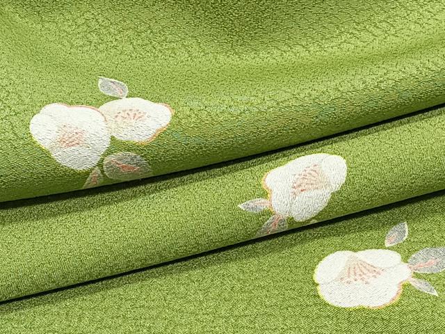 平和屋着物▽小紋　単衣　枝椿　洗える着物　CAAS2410xi