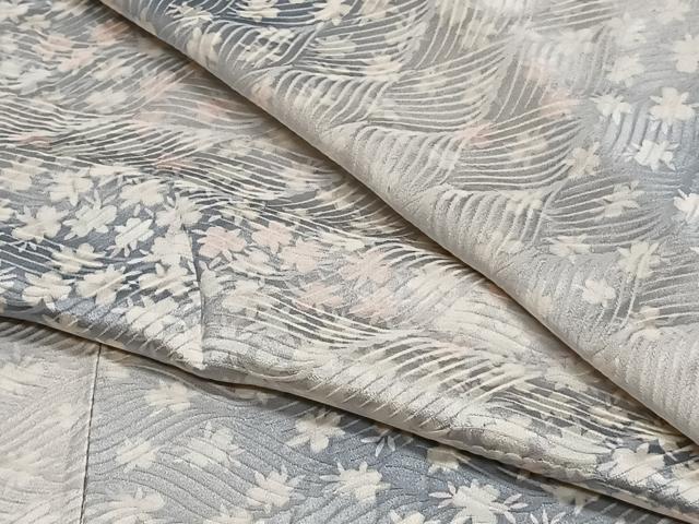 平和屋着物▽上質な小紋　単衣　舞花文　暈し染め　正絹　逸品　未使用　CAAS2429xi