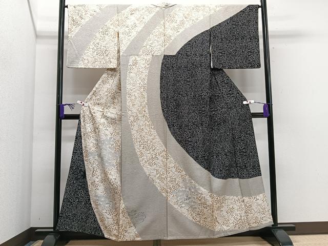 平和屋着物▽中国三大刺繍　スワトウ刺繍　訪問着　単衣　貝桶花文様　金彩　正絹　逸品　CAAS2442xi