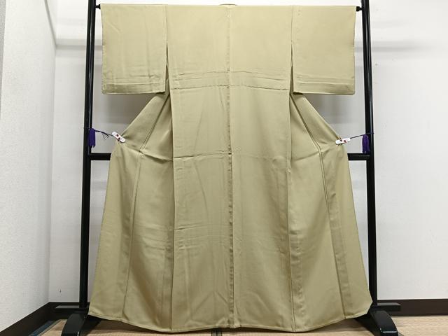 平和屋着物▽上質な色無地 単衣 若菜色 正絹 逸品 CAAS2450xi