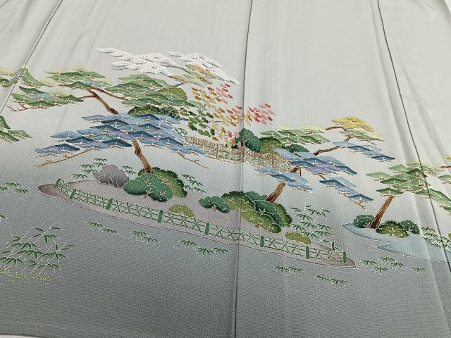 平和屋着物▽豪華色留袖 単衣 友禅 風景文 正絹 逸品 CAAS2455xi