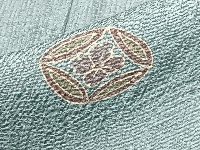 平和屋着物▽上質な小紋 単衣 作家物 七宝花文 正絹 逸品