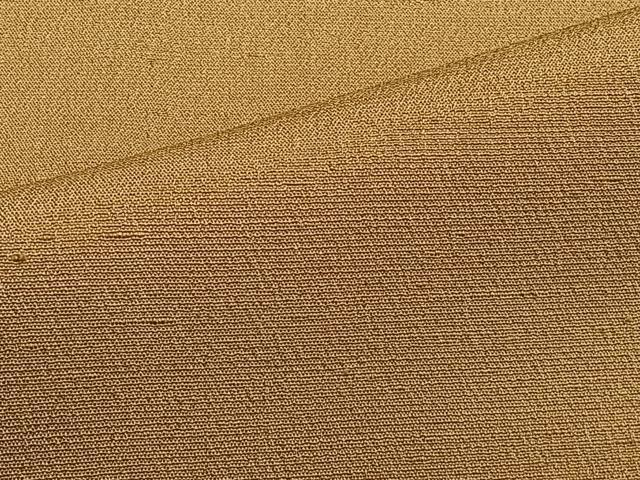 平和屋着物▽上質な色無地　単衣　黄唐茶色　御召縮緬　正絹　逸品　CAAS2477xi 平和屋着物▽上質な色無地 単衣 黄唐茶色 御召縮緬 正絹