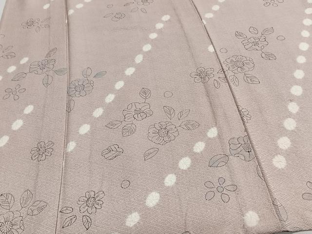 平和屋着物○上質な色無地 辻が花地紋 鉄色 正絹 逸品 CAAU2462yc