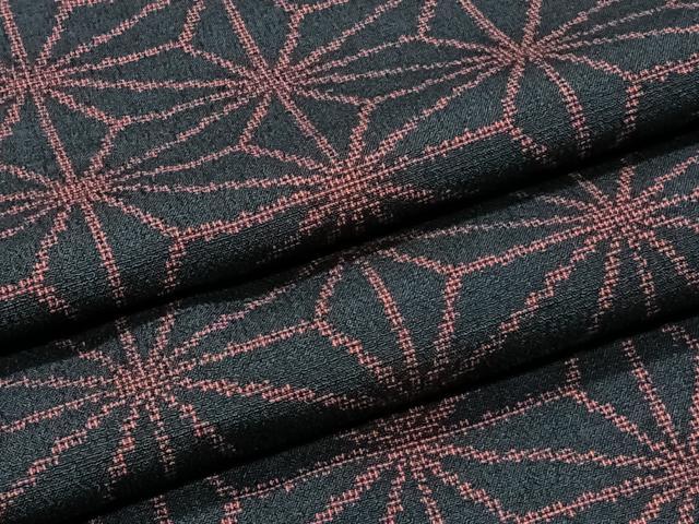 平和屋着物▽上質なお召　単衣　麻の葉文様　正絹　逸品　CAAS2482xi