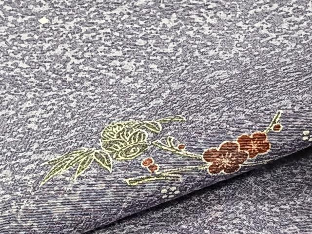 平和屋着物▽上質な小紋 単衣 葡萄蔦の葉文 正絹 逸品 CAAS2489xiの