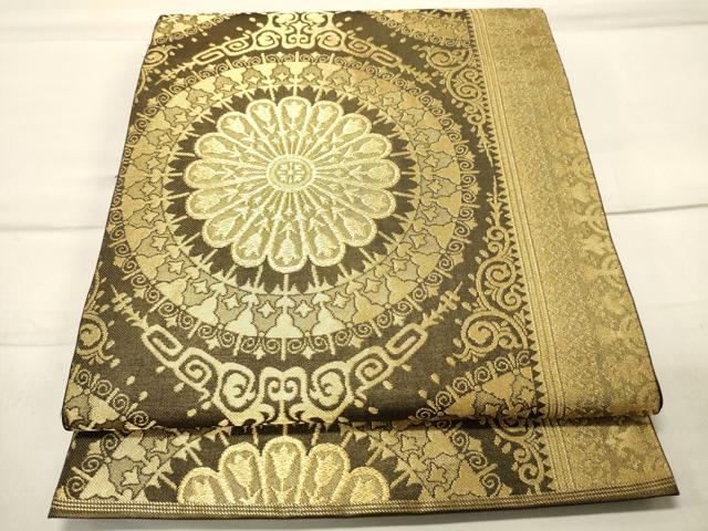 平和屋着物●西陣　川島織物　六通柄　本袋帯　唐織　正倉院花間道　金糸　大丸扱い　正絹　逸品　CAAS3024ak