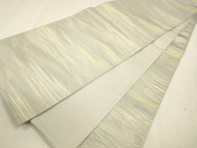 平和屋着物◎六通柄袋帯 霞更紗菱取文様 金銀糸 正絹 逸品 CAAS4054qe