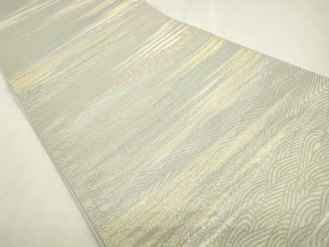 平和屋着物◎六通柄袋帯 霞更紗菱取文様 金銀糸 正絹 逸品 CAAS4054qe