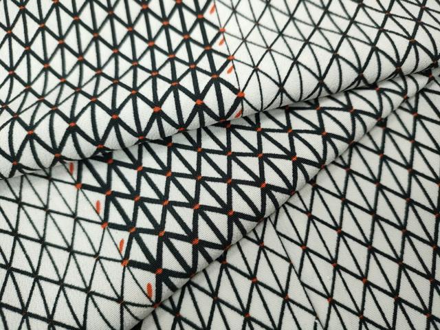 平和屋着物▽小紋　単衣　菱繋ぎ　洗える着物　CAAS5161ut