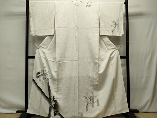 平和屋着物■訪問着　手描き　南天枝葉文　正絹　逸品　CAAS5510ou