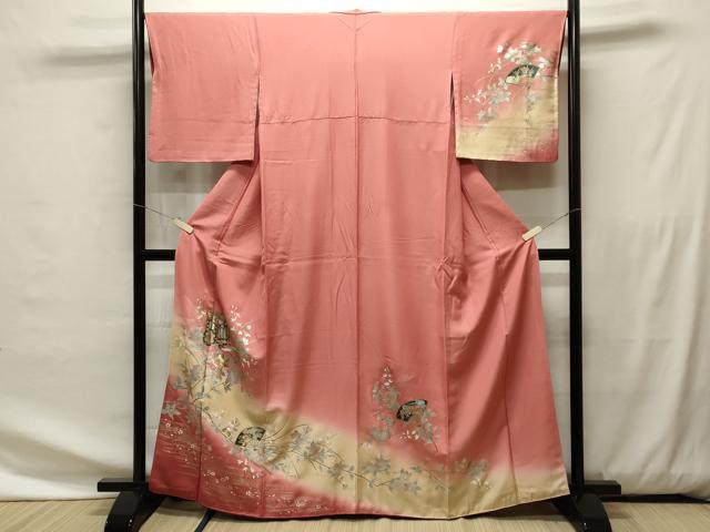 平和屋着物■訪問着　刺繍　御所車枝花文　暈し染め　金銀彩　正絹　逸品　CAAS5970oy