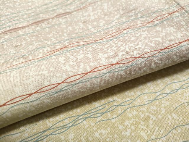 平和屋着物○銀座世きね お召 花唐草地紋 竜胆色 正絹 逸品