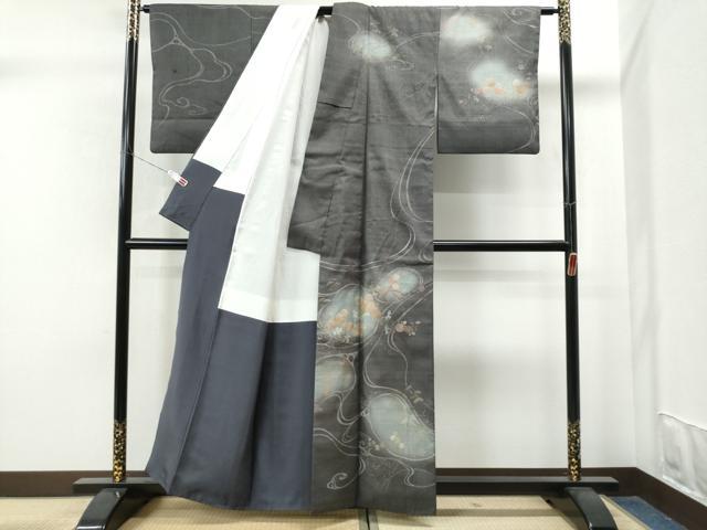 平和屋着物●訪問着　草花文　暈し染め　正絹　逸品　AAAV9382ph 平和屋着物○訪問着 草花文 暈し染め 正絹 逸品 AAAV9382ph