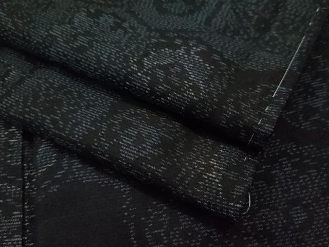 平和屋着物●本場大島紬　泥染め　亀甲花文　正絹　逸品　未使用　CAAS6755yc