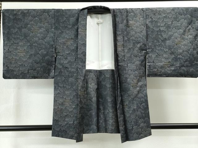 平和屋着物●本場大島紬　風景樹林文　やまと誂製　正絹　逸品　未使用　AAAW1825ph 平和屋着物○本場大島紬 風景樹林文 やまと誂製 正絹 逸品 未使用