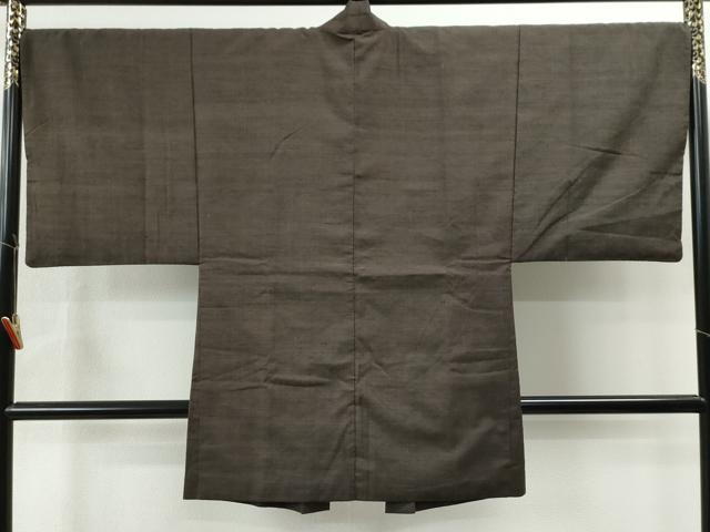 平和屋着物▽男性　紬　単衣　百入茶色　正絹　逸品　AABB5240jh 平和屋着物▽男性 紬 単衣 百入茶色 正絹 逸品 AABB5240jh