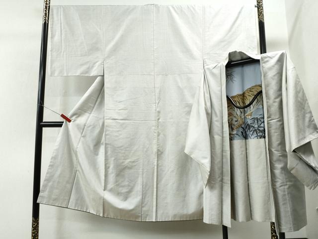 平和屋着物●男性　本場大島紬　アンサンブル　白大島　80亀甲　総詰め　正絹　逸品　CAAS6769yc