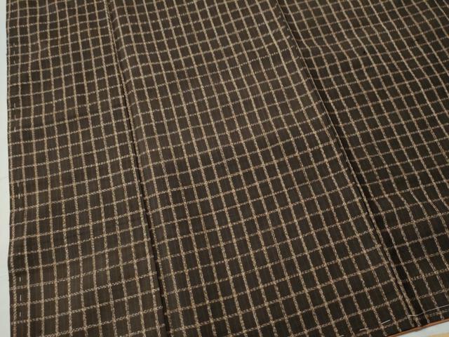 平和屋着物○上質な紬 格子柄 正絹 逸品 未使用 CAAS6797yc