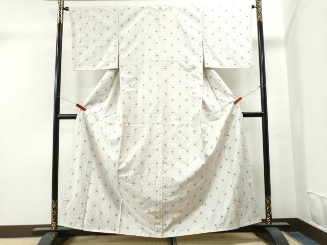 平和屋着物●上質な紬　麻の葉文様　正絹　逸品　未使用　DAAR4342tw 平和屋着物○上質な紬 麻の葉文様 正絹 逸品 未使用 DAAR4342tw 平和屋