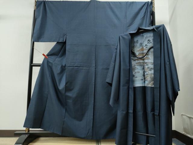 平和屋着物●男性　本場大島紬　アンサンブル　100亀甲　総詰め　キングサイズ　正絹　逸品　CAAS6834yc