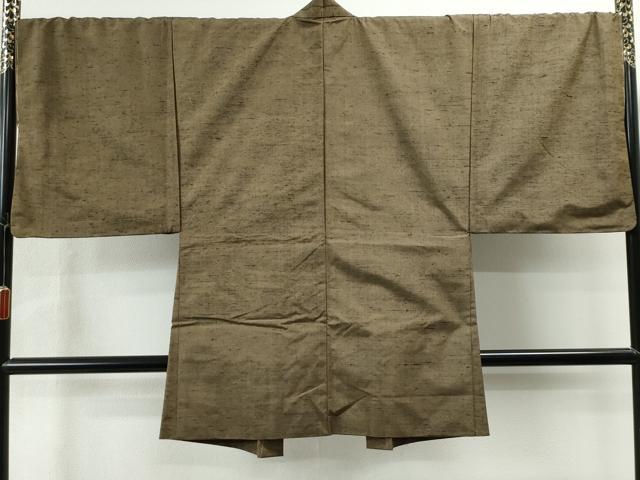 平和屋着物□極上 男性 紬 アンサンブル キングサイズ 長羽織 濃青碧色 