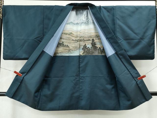 平和屋着物○男性 本場大島紬 アンサンブル 吉祥文 キングサイズ 正絹