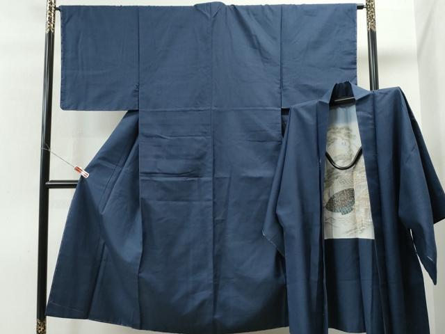 平和屋着物●男性　お召　アンサンブル　100亀甲　正絹　逸品　未使用　CAAS6847yc