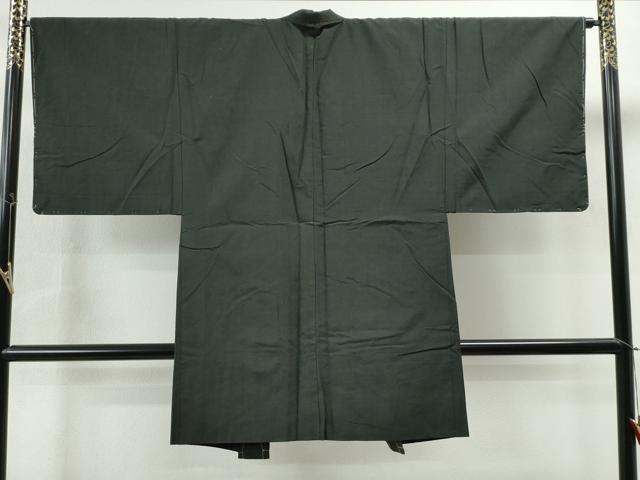 平和屋着物○男性 紬・羽織セット 着物・赤墨色 羽織：蝋色 格子柄