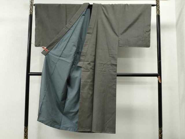 平和屋着物○男性 お召 アンサンブル 霞文 正絹 逸品 未使用 CAAS6857yc 