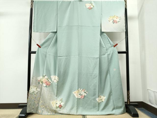 平和屋着物●訪問着　佐藤修平　地紙牡丹笹竹梅花文　暈し染め　正絹　逸品　未使用　CAAS6866yc