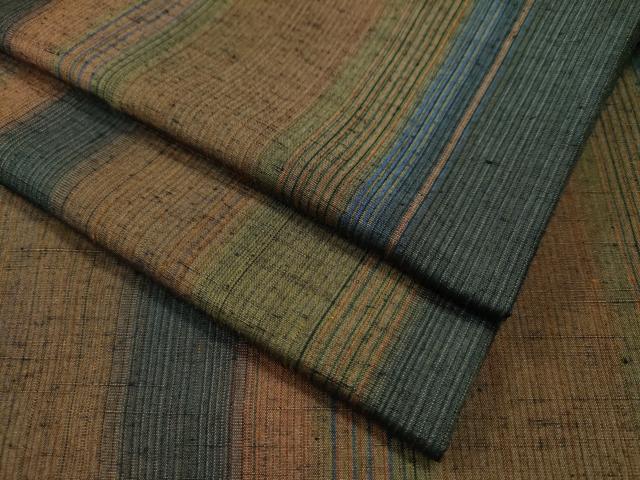 平和屋着物●上質な紬　縞　正絹　逸品　CAAS6879yc