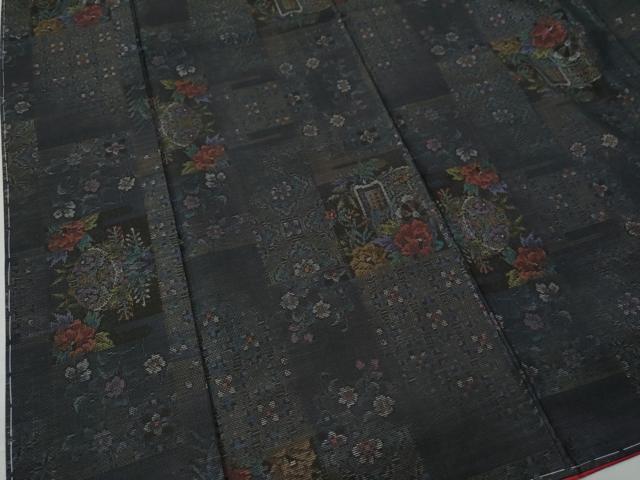 平和屋着物○本場大島紬 9マルキ 霞御所車文 正絹 逸品 DAAQ3497ps