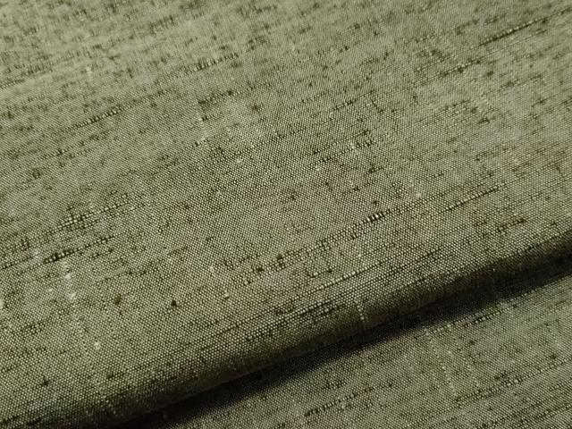 平和屋着物○男性 眞綿紬 アンサンブル 手織 霞文 反端付き 正絹