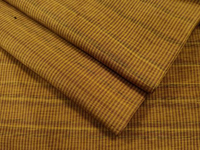 平和屋着物●本場黄八丈　平織　格子柄　正絹　逸品　CAAS6930yc