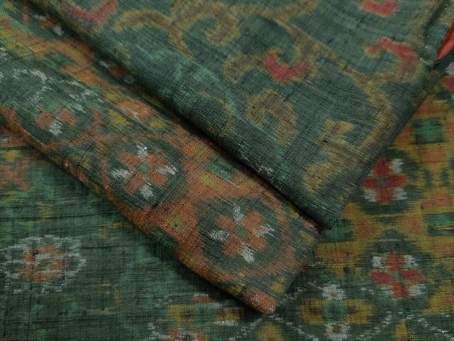 平和屋着物●小千谷紬　吉祥花唐草文　正絹　逸品　CAAS6931yc